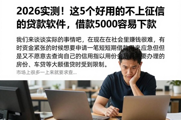 2026实测！这5个好用的不上征信的贷款软件，借款5000容易下款