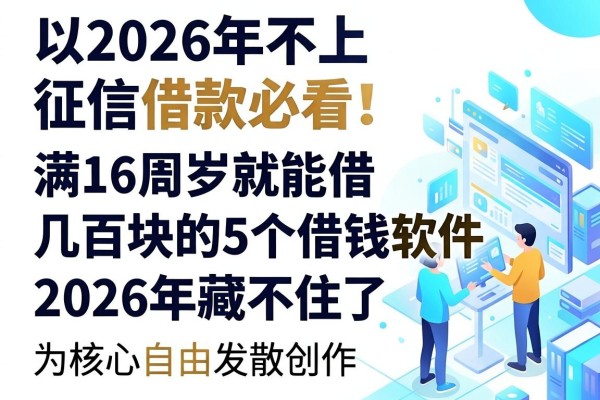 2026年不上征信借款必看!满16周岁就能借几百块的5个借钱软件,2026年藏不住了