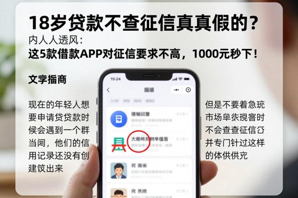 18岁贷款不查征信真的假的?内行人透风:这5款借款APP对征信要求不高,1000元秒下!