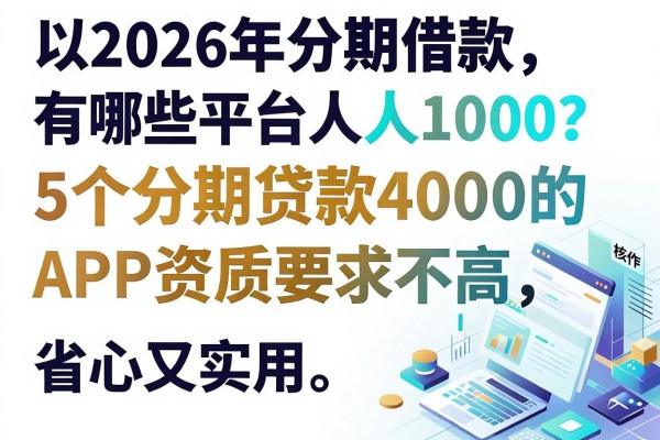 2026年分期借款有哪些平台人人1000?这5个分期贷款4000的APP资质要求不高,省心又实用