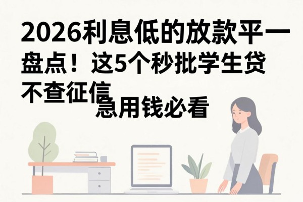 2026利息低的放款平台盘点!这5个秒批学生贷不查征信,急用钱必看