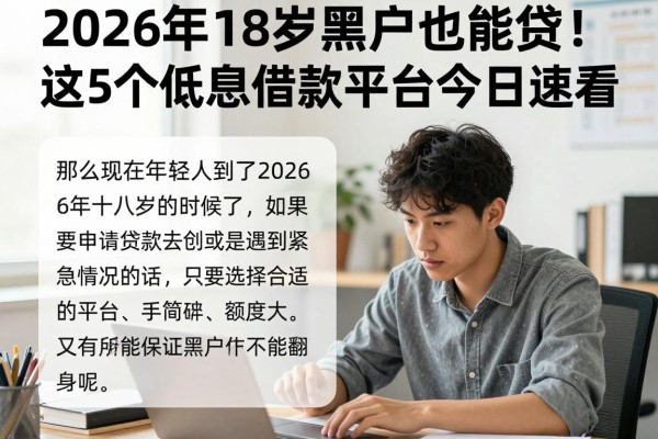 2026年18岁黑户也能贷!这5个低息借款平台今日速看
