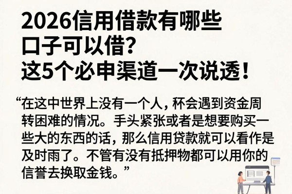 2026信用借款有哪些口子可以借?这5个必申渠道一次说透!