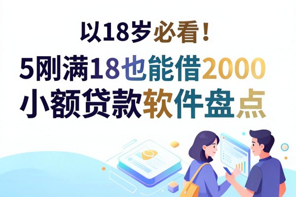 18岁必看！5个刚满18也能借2000的小额贷款软件盘点