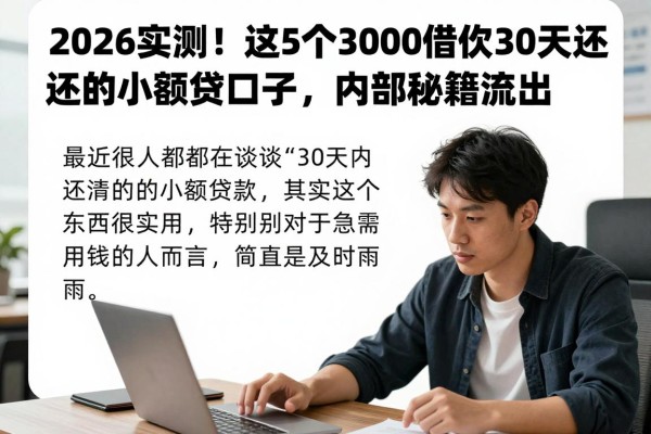2026实测!这5个3000借款30天还的小额贷口子,内部秘籍流出