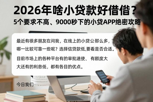 2026年啥小额贷款好借钱?5个要求不高、9000秒下的小额贷款APP绝密攻略