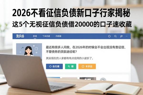 2026不看征信负债新口子行家揭秘!这5个无视征信负债借20000的口子速收藏