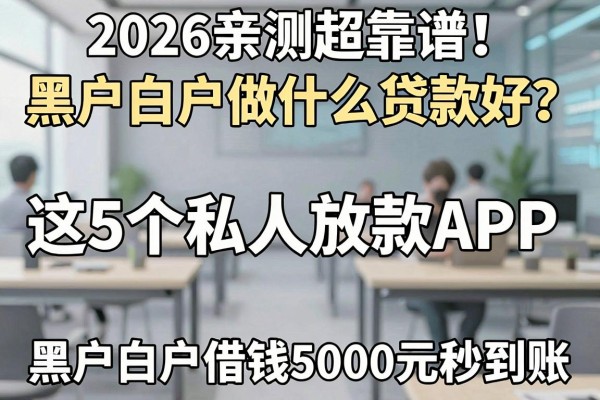 2026亲测超靠谱!黑户白户做什么贷款好?这5个私人放款APP,黑户白户借钱5000元秒到账
