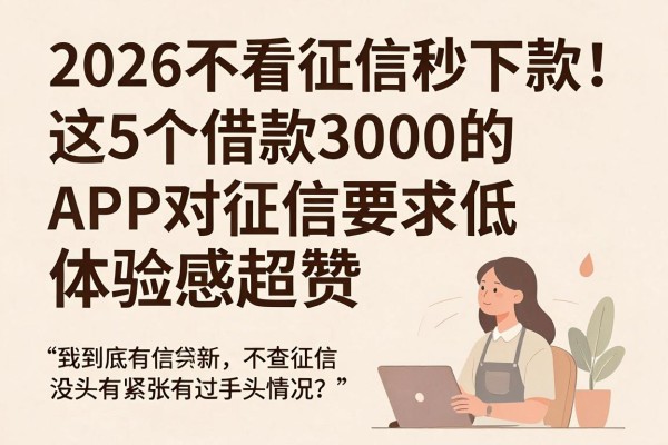 2026不看征信秒下款！这5个借款3000的APP对征信要求低、体验感超赞