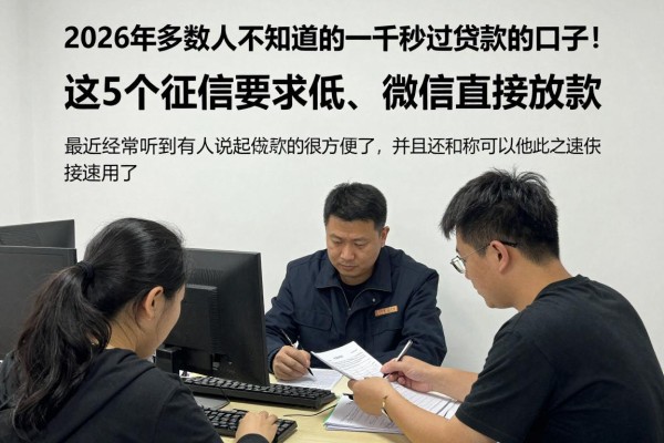 2026年多数人不知道的一千秒过贷款的口子!这5个征信要求低、微信直接放款