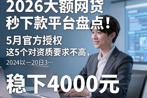 2026大额网贷秒下款平台盘点!5月官方授权,这5个对资质要求不高,稳下4000元
