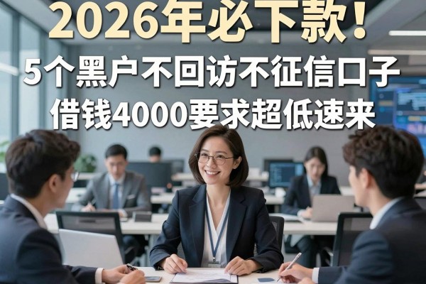 2026年必下款!5个黑户不回访不征信口子,借钱4000要求超低速来