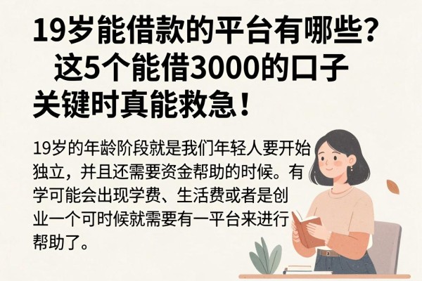 19岁能借款的平台有哪些?这5个能借3000的口子,关键时真能救急!