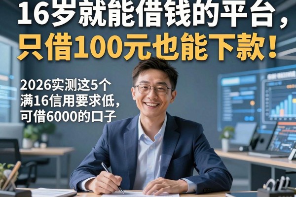 16岁就能借钱的平台,只借100元也能下款!2026实测这5个满16信用要求低、可借6000的口子