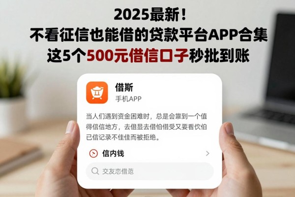 2025最新!不看征信也能借的贷款平台APP合集,这5个500元借款口子秒批到账