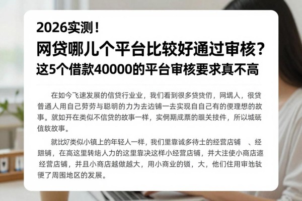 2026实测!网贷哪儿个平台比较好通过审核?这5个借款40000的平台审核要求真不高