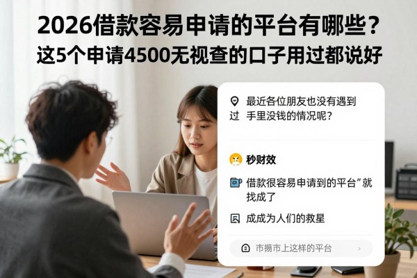 2026借款容易申请的平台有哪些？这5个申请4500无视查的口子用过都说好