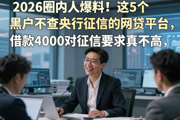2026圈内人爆料！这5个黑户不查央行征信的网贷平台，借款4000对征信要求真不高