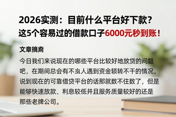 2026实测:目前什么平台好下款?这5个容易过的借款口子6000元秒到账!