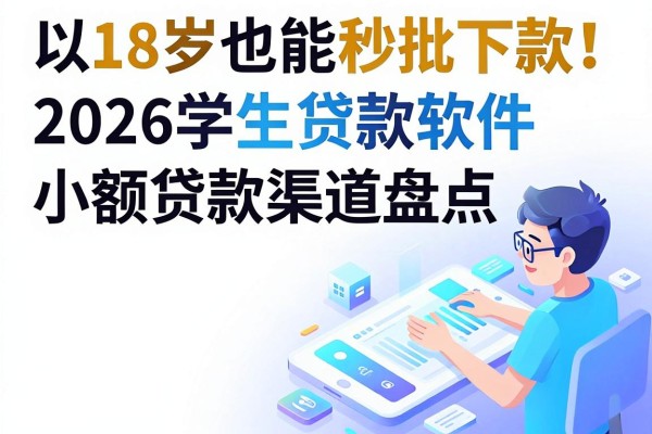 18岁也能秒批下款!2026学生贷款软件小额贷款渠道盘点,这5个借钱平台对年龄要求不高