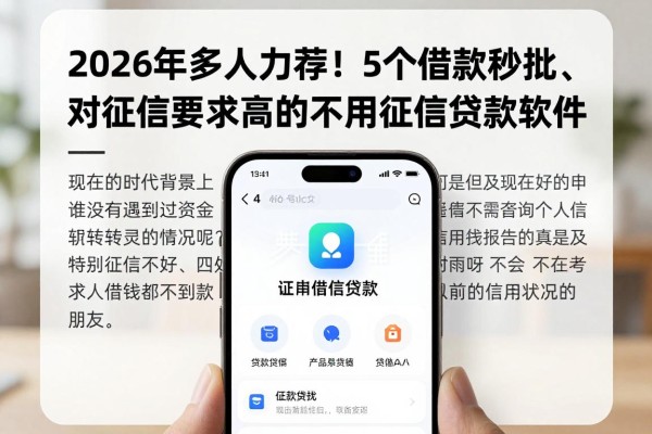 2026年多人力荐!5个借款秒批、对征信要求不高的不用征信贷款软件