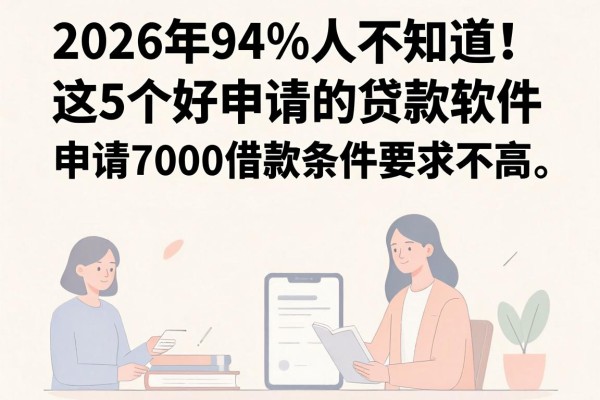 2026年94%人不知道！这5个好申请的贷款软件，申请7000借款条件要求不高