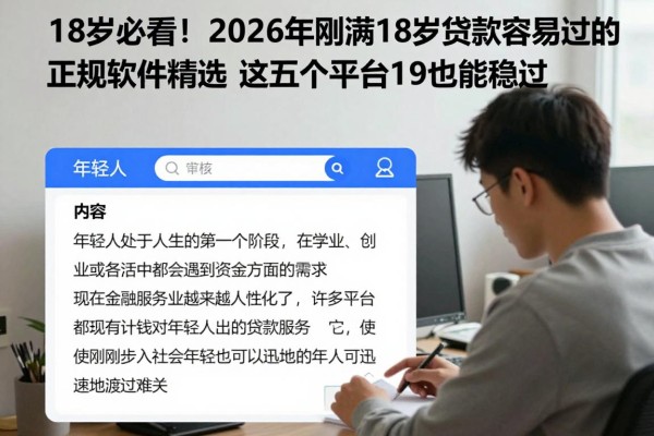 18岁必看！2026年刚满18岁贷款容易过的正规软件精选，这五个平台19岁也能稳过