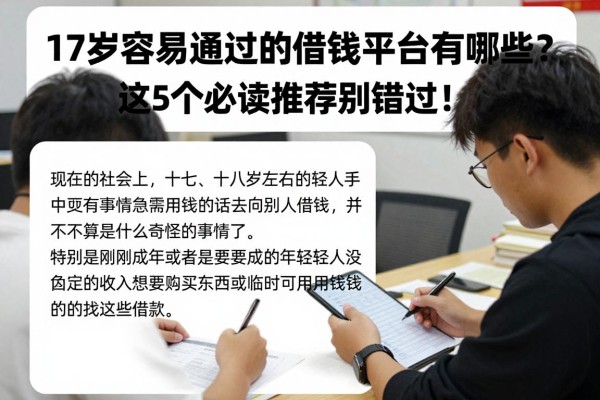 17岁容易通过的借钱平台有哪些?这5个必读推荐别错过!
