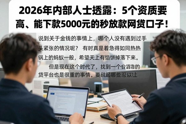 2026年内部人士透露:5个资质要求不高、能下款5000元的秒放款网贷口子!