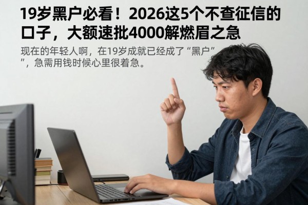 19岁黑户必看！2026这5个不查征信的口子，大额速批4000解燃眉之急
