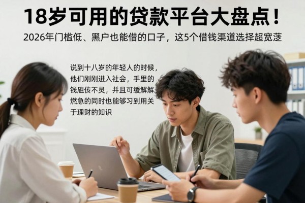 18岁可用的贷款平台大盘点！2026年门槛低、黑户也能借的口子，这5个借钱渠道选择超宽泛