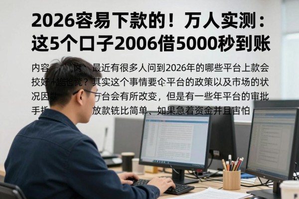 2026容易下款的!万人实测:这5个口子2026借5000秒到账