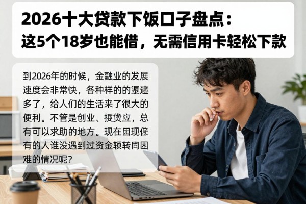 2026十大贷款下款口子盘点:这5个18岁也能借,无需信用卡轻松下款