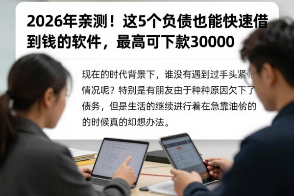 2026年亲测!这5个负债也能快速借到钱的软件,最高可下款30000