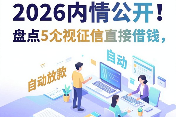 2026内情公开!盘点5个无视征信直接借钱、自动放款的网贷APP