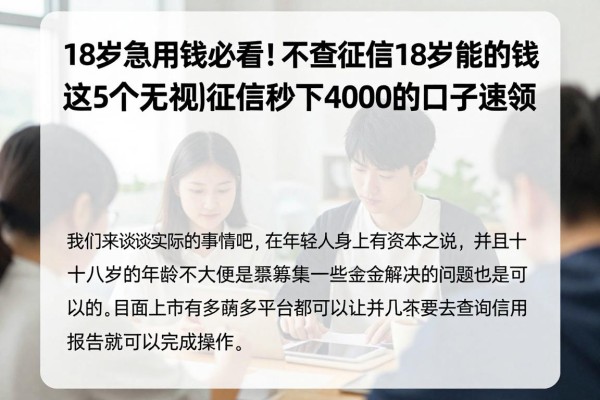 18岁急用钱必看!不查征信18岁能借的钱,这5个无视征信秒下4000的口子速领