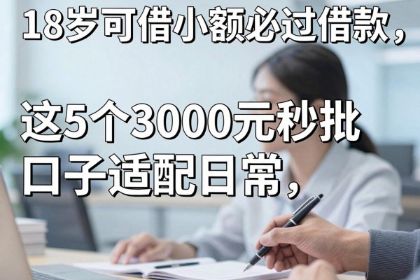 18岁可借小额必过借款，这5个3000元秒批口子适配日常急需