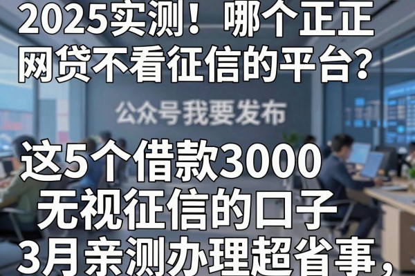 2025实测！哪个正规网贷不看征信的平台？这5个借款3000无视征信的口子，3月亲测办理超省事