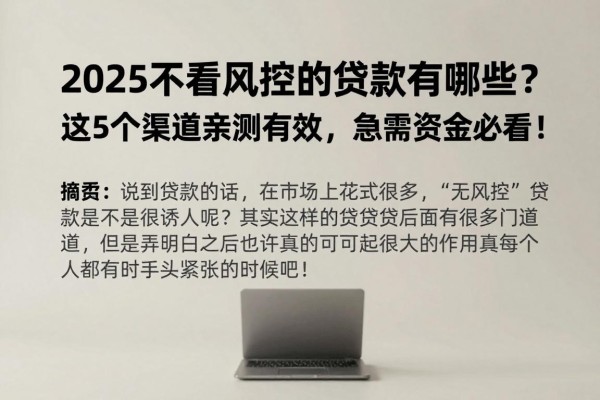 2025不看风控的贷款有哪些?这5个渠道亲测有效,急需资金必看!