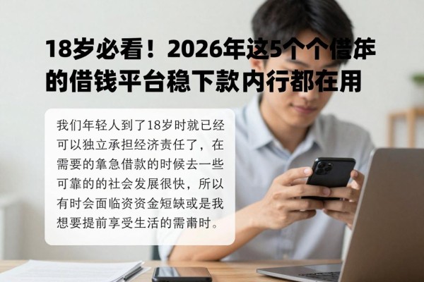 18岁必看!2026年这5个年满十八岁的借钱平台稳下款,内行都在用