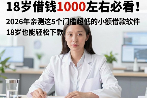 18岁借钱1000左右必看！2026年亲测这5个门槛超低的小额借款软件，18岁也能轻松下款