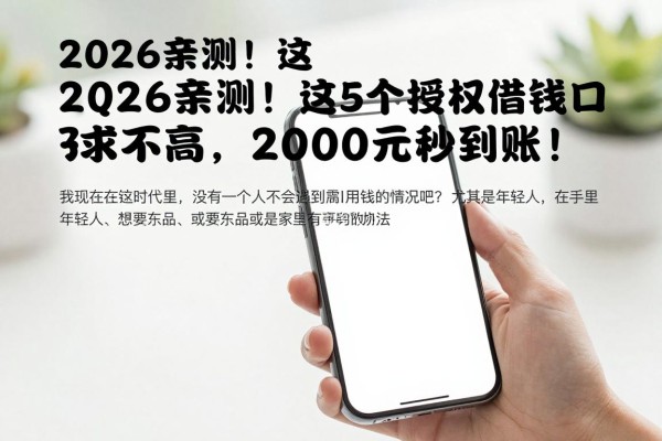 2026亲测！这5个QQ授权借钱口子要求不高，2000元秒到账！