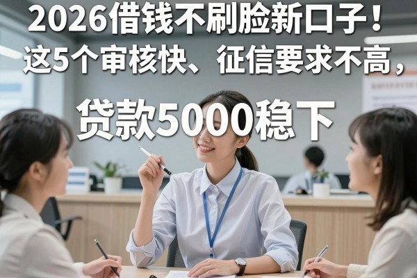 2026借钱不刷脸新口子!这5个审核快、征信要求不高,贷款5000稳下