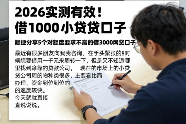 2026实测有效！借1000的小贷口子大盘点，顺便分享5个对额度要求不高的借3000网贷口子