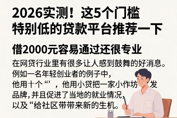 2026实测!这5个门槛特别低的贷款平台推荐一下,借2000元容易通过还很专业