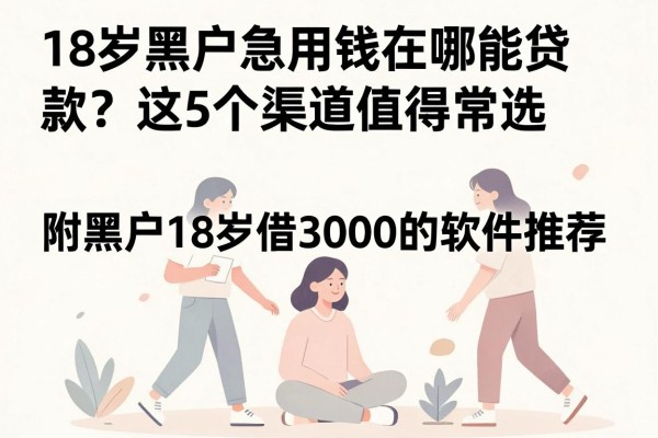 18岁黑户急用钱在哪能贷款?这5个渠道值得常选,附黑户18岁借3000的软件推荐