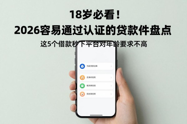 18岁必看!2026容易通过认证的贷款软件盘点,这5个借款秒下平台对年龄要求不高