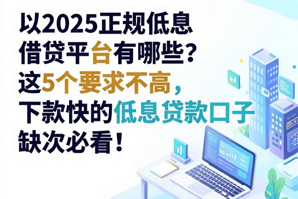 2025正规低息借贷平台有哪些?这5个要求不高、下款快的低息贷款口子首次公开,缺钱必看!