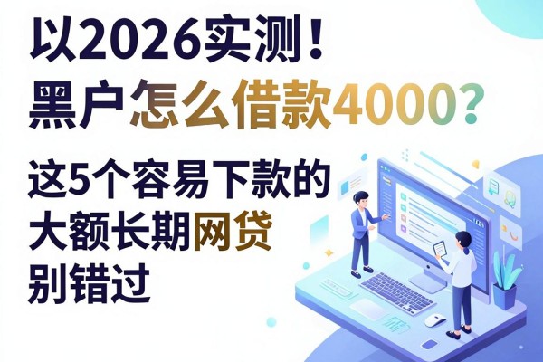 2026实测!黑户怎么借款4000?这5个容易下款的大额长期网贷别错过