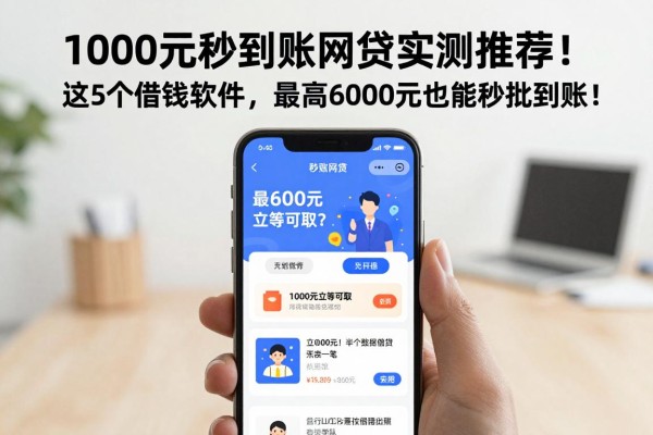 1000元秒到账网贷实测推荐！这5个借钱软件，最高6000元也能秒批到账！